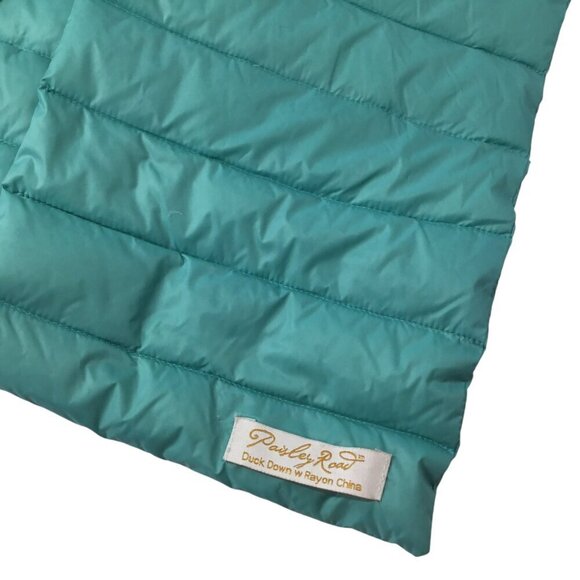 Paisley Road Duck Down Filled Puffer Scarf Long Winter Teal Turquoise 77" x 8" - Picture 6 of 6
